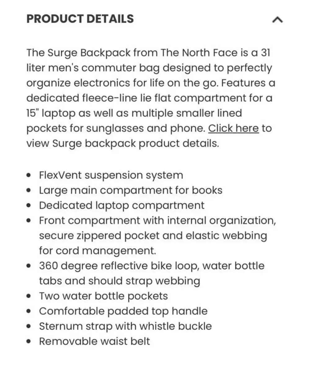 The north face surge backpack